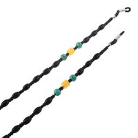 Пластиковая нескользящая цепочка из бусин черного цвета, для очков и масок GL149