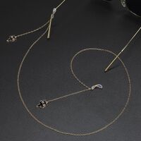 Gold-colored metal non-slip chain, with pendant kitten, for glasses and masks GL247