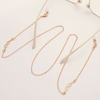 Gold-colored metal non-slip chain, with wings, for glasses and masks GL1870