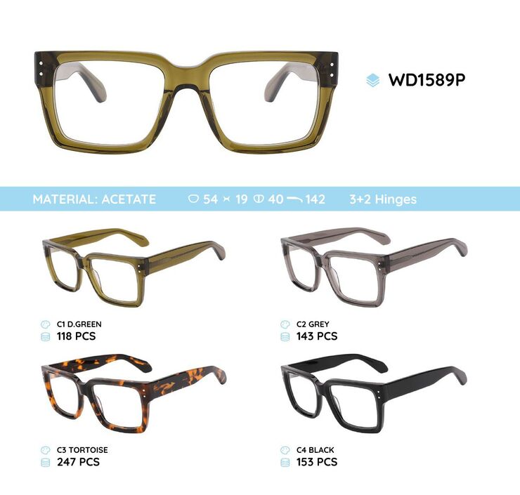 Plastic acetate eyeglasses frame WD1589P