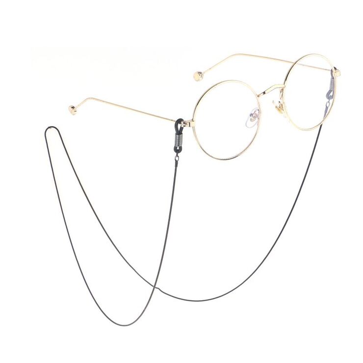 Black-colored metal non-slip chain, for glasses and masks GL857
