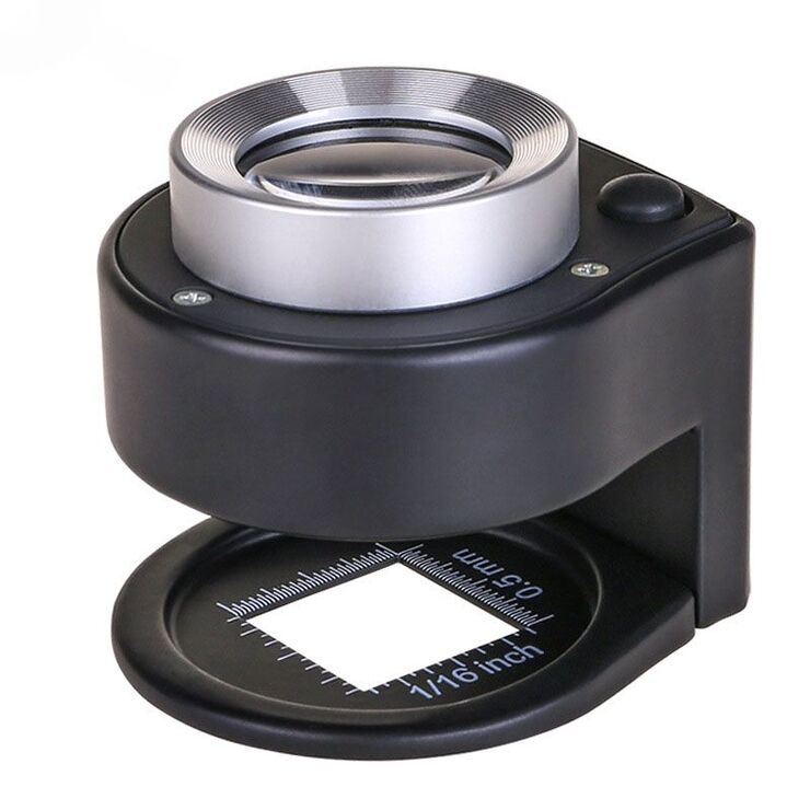 Portable pocket magnifier with backlight and UV light 2106, diameter: 26 mm, magnification: 30X