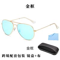 Blue Block metal glasses with blue light protection for colorblind people, with case KY3026-3色盲