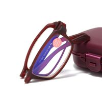 Очки пластиковые складные для чтения KY024 с защитой Blue ray cut и футляром, диоптрии от +1.00 до +4.00, РМЦ=62-64