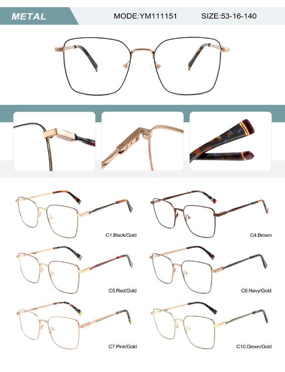 Metal frame for women with spring hinges YM111151-DA