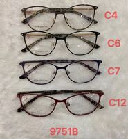 Metal frame for glasses with spring hinges 9751B
