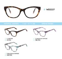 Plastic acetate eyeglasses frame for women with spring hinges WD2227
