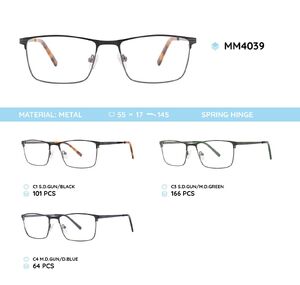 Metal men's frame for glasses with spring hinges MM4039