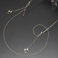 Gold-colored metal non-slip chain, with pendant angel moon, for glasses and masks GL355