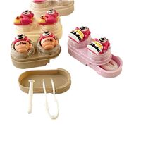 Mini soft contact lens kit retractable W-CT11玫红熊