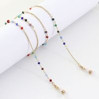 Metal non-slip chain gold, with colorful crystal, for glasses and masks GL986