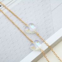 Metal non-slip chain, with crystal heart-shaped, for glasses and masks GA075