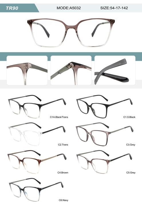 Plastic TR90 frame for men with spring hinges A5032-DA