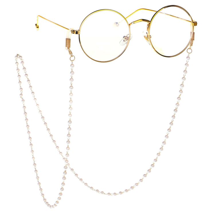 Metal non-slip chain, with pearl, for glasses and masks GL078