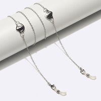Silver-colored metal non-slip chain, with mask, for glasses and masks GL1502