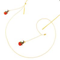 Gold-colored metal non-slip chain, with pendant pumpkin hat, for glasses and masks GL311
