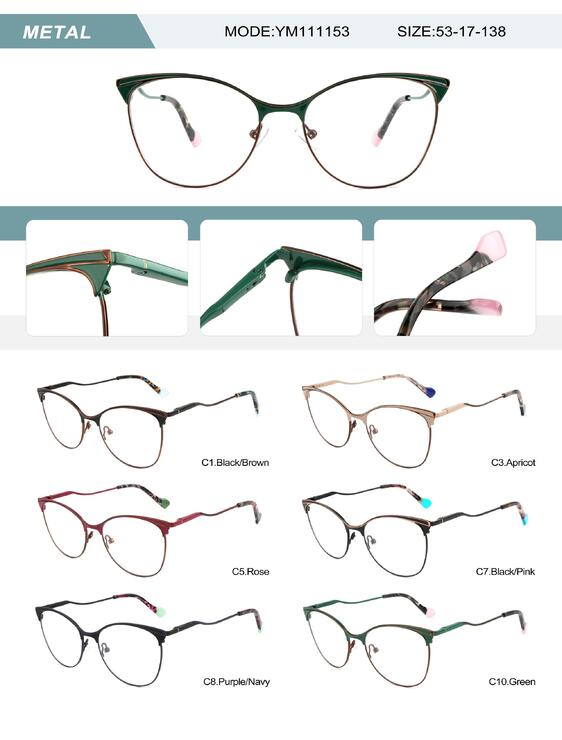 Metal frame for women with spring hinges YM111153-DA