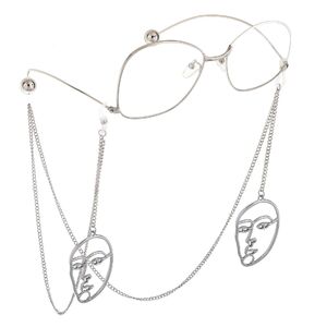Metal non-slip chain, with pendant cross with mask, for glasses and masks GL732