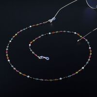 Gold-colored metal non-slip chain, with colorful crystal, for glasses and masks GL974