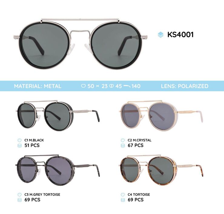 Metal frame polarized sunglasses KS4001