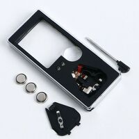 Лупа портативная карманная с подсветкой и УФ-светом 7007, размер: 35*30 мм, увеличение: 3X, 10X