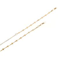 Gold-colored metal non-slip chain, with cross, for glasses and masks GL113