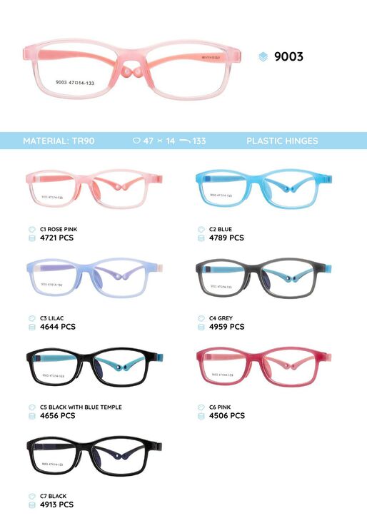 TR90 plastic eyeglasses frame for kids 9003