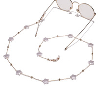 Модная золотая цепочка для очков со стразами из черного стекла GL1407