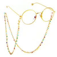 Metal non-slip chain, with colorful glass beads, for glasses and masks GL512