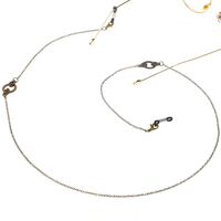 Металлическая нескользящая цепочка бронзового цвета, c двойным черепом, для очков и масок GL128