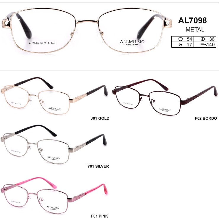 Metal eyeglass frame, material steel Allmilmo AL7098