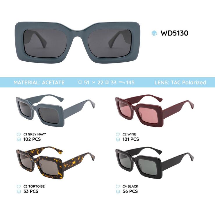 Plastic acetate frame polarized sunglasses WD5130