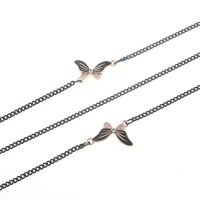 Металлическая нескользящая цепочка черного цвета, с бабочкой со стразами, для очков и масок GL858