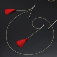 Gold-colored metal non-slip chain, with tassel, for glasses and masks GL569