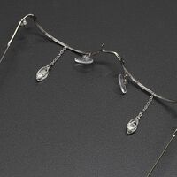 Silver-colored metal non-slip chain, with drops and rhinestones, for glasses and masks GL338