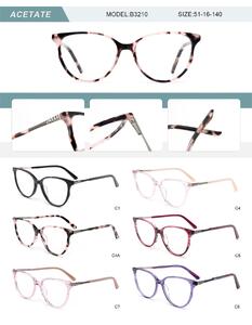 Plastic acetate frame for women with spring hinges B3210-DA