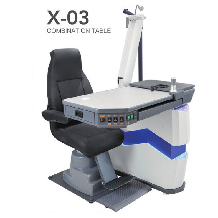 Ophthalmologist workstation, combined table + chair X-03, tabletop 1080*505 mm