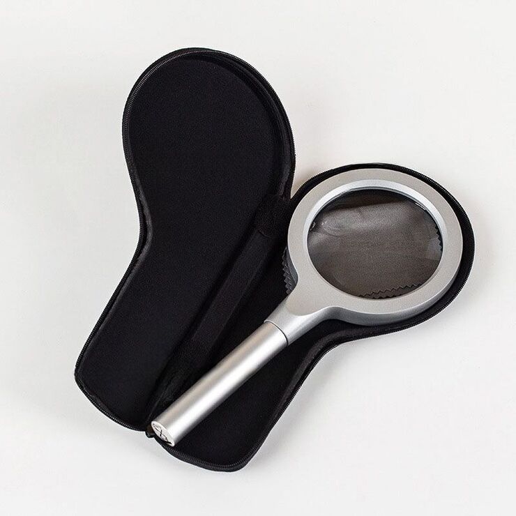 Лупа с универсальной подсветкой, увеличительное стекло с ручкой SZ-12-XX, диаметр 85 мм, увеличение: 5Х, 10Х