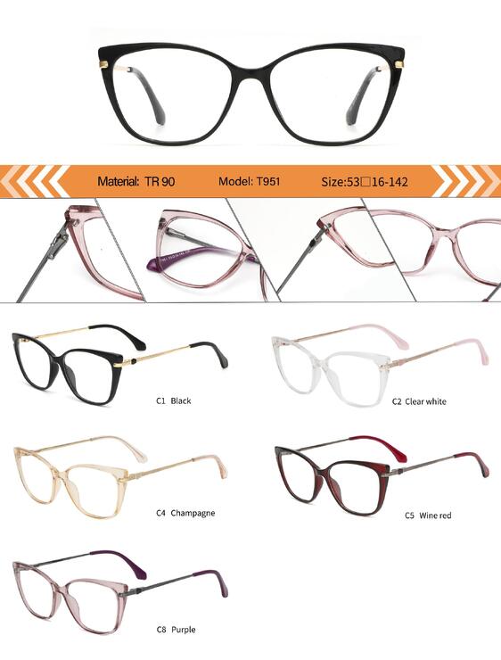 Оправа пластиковая из TR90 женская с флексом T951-DA