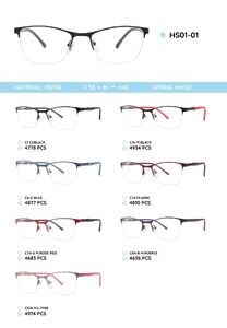 Металлическая полуободковая оправа с дужками из пластика TR-90 HS01-01