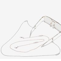 Металлическая нескользящая цепочка комплект из 2-х предметов, с жемчугом, для очков и масок GM012