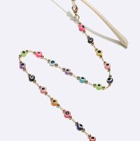 Металлическая нескользящая цепочка золотого цвета, с цветными глазами, для очков и масок GL1706