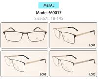 Metal eyeglasses frame for men with spring hinges 260017 (item in stock)