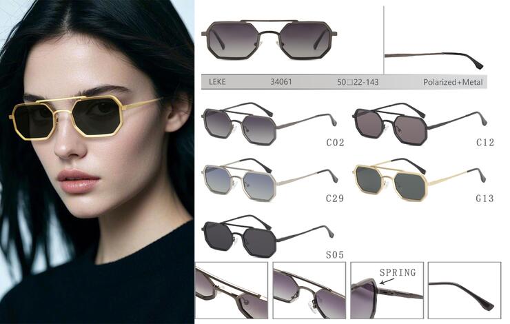 Polarized metal sunglasses for women Leke LK34061