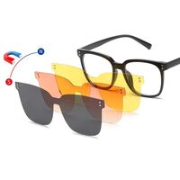 Оправа пластиковая TR90 + 3 поляризационные солнцезащитные насадки (клипон) на магните El Dorado EL9201