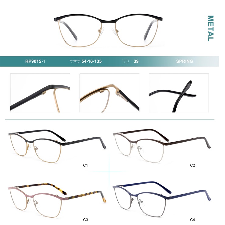 Metal frames for glasses with spring hinges Big City RP9015-1