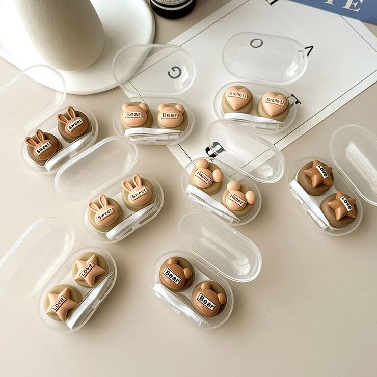 Мини-набор для мягких контактных линз PP-X58熊兔头五角爱心