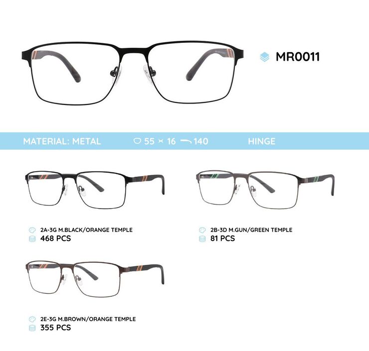 Металлическая оправа с дужками из материала TR-90 MR0011