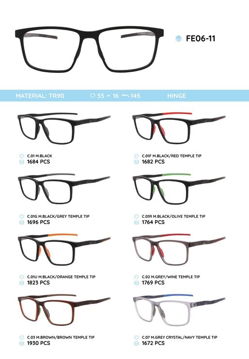 Оправа пластиковая из материала TR-90 FE06-11