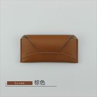 Genuine leather glasses case with microfiber lining ZY016